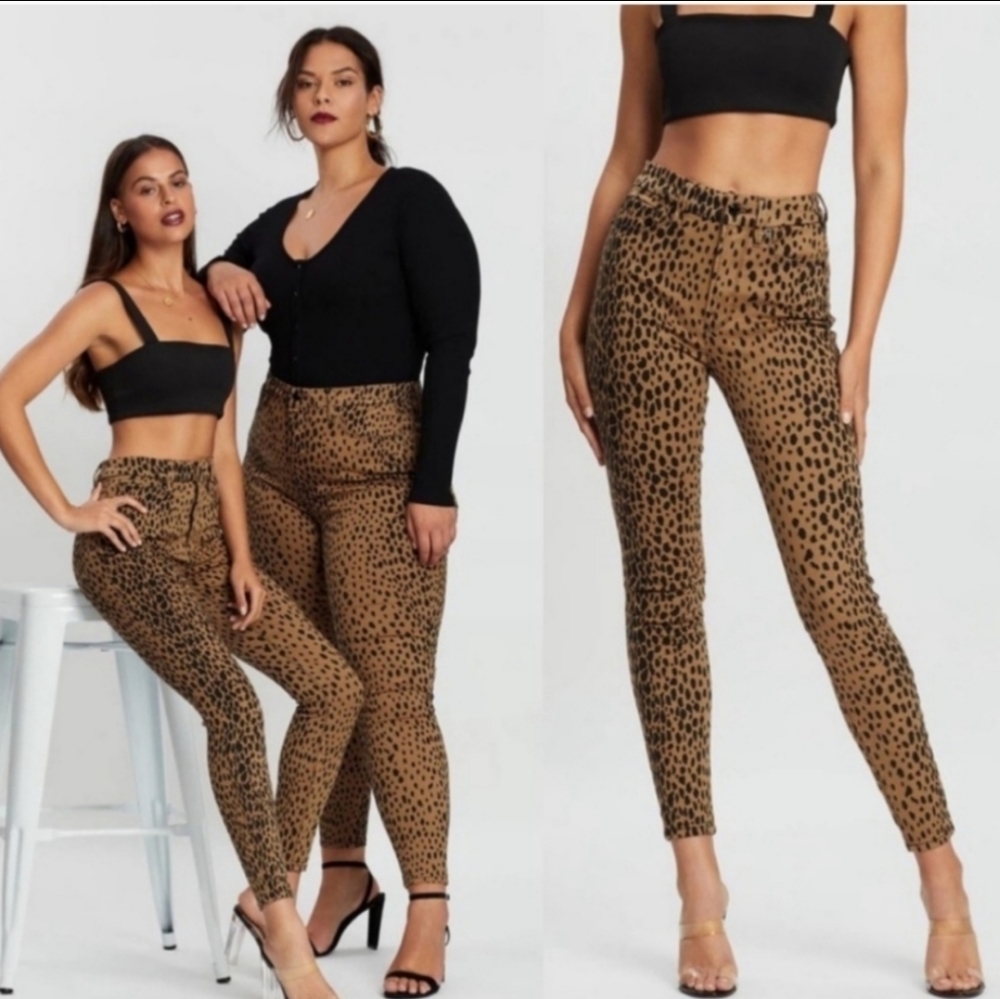 Good American Skinny Jeans in Leopard Print